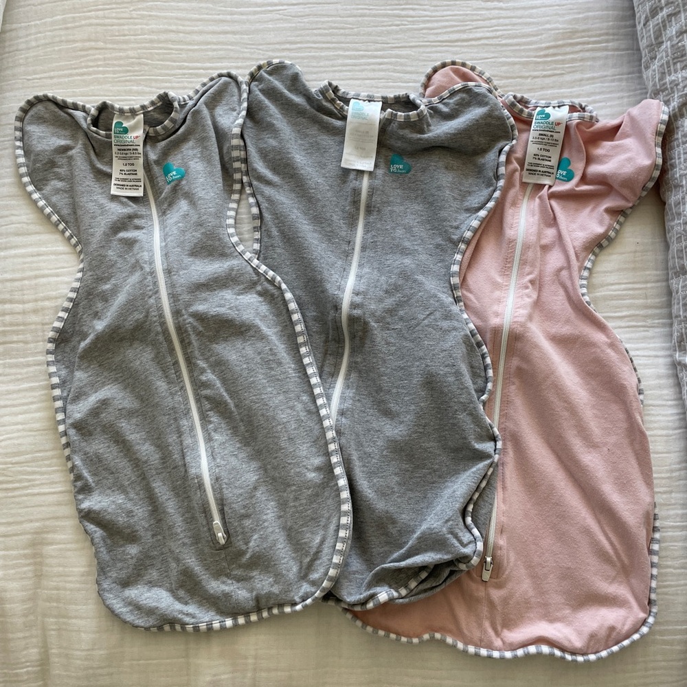 Love to Dream Baby swaddles (pack of 3) one NB, two Small
